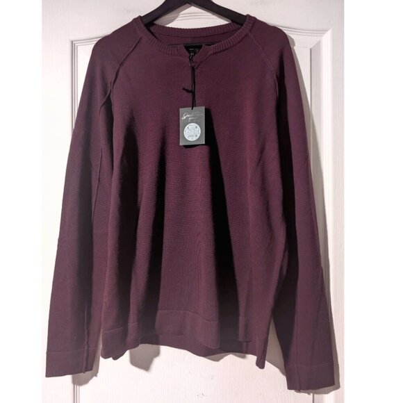 Good Man Brand | MVP V-Notch Merino Wool Sweater In Fig - Picture 3 of 11